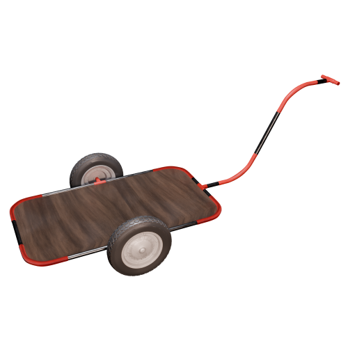 Long flatbed trolley with deck