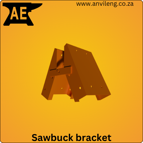 Anvil Hybrid Sawbuck steel brackets assembled with standard timber holding a table top